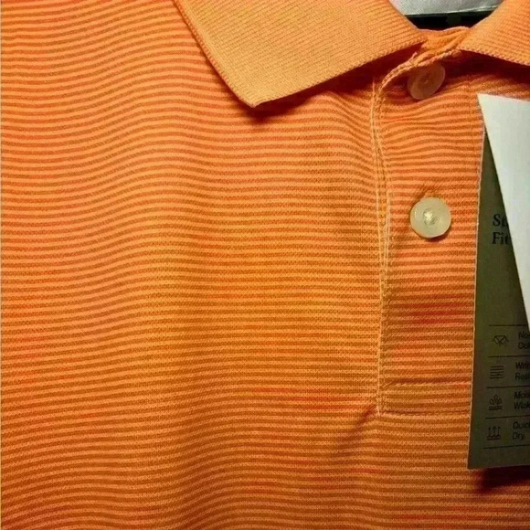 NWT Goodfellow & Co. Orange Striped Polo Shirt Size XXL. - Picture 3 of 6
